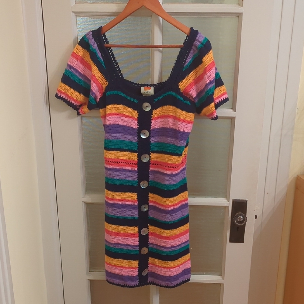 FARM Rio Multicolor Striped Knit Dress